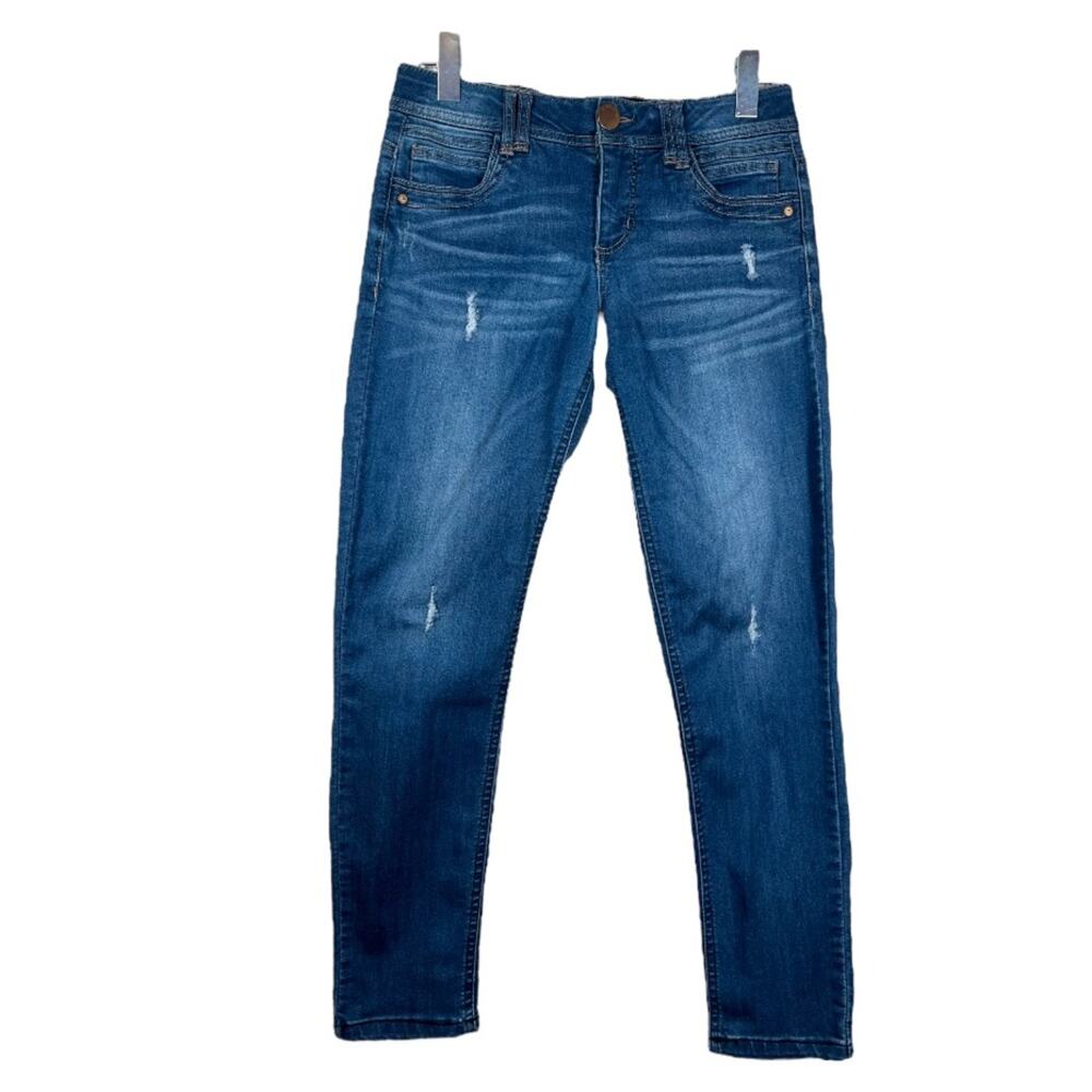 Democracy Women’s Jeans Ab Technology Distressed Skinny Ankle Medium Blue Size 4